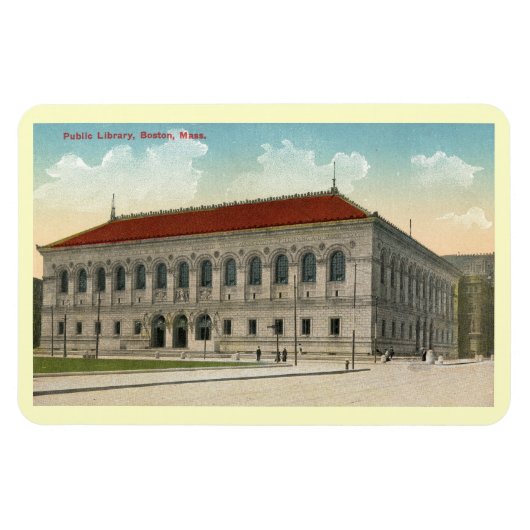 Public Library, Boston 1911ヴィンテージはがき マグネット (横)