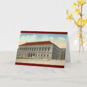 Public Library, Boston 1911ヴィンテージ カード (黄色い花)