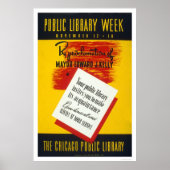 Public Library Chicago 1940 WPA ポスター (正面)