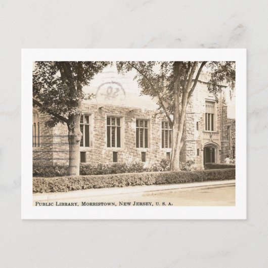 Public Library, Morristown, New Jerseyヴィンテージ ポストカード (正面)