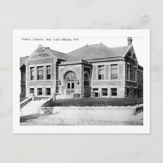 Public Library, San Luis Obispo,カリフォルニアヴィンテージ ポストカード (正面)