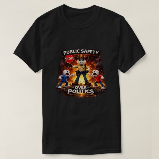 Public Safety Over Politics (3) Tシャツ (デザイン正面)