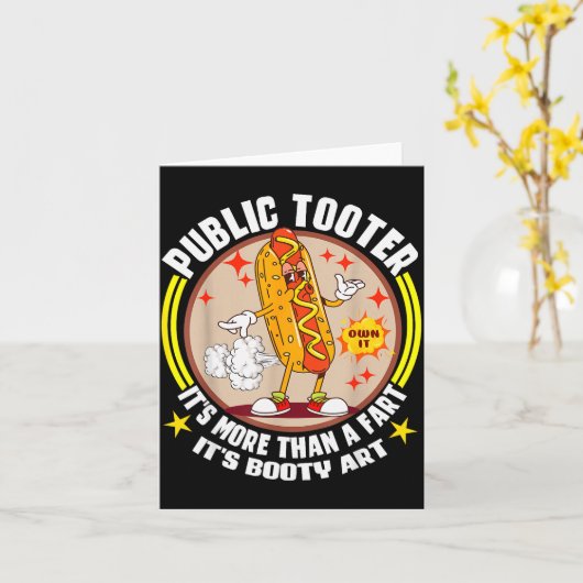 Public Tooter Funny Inappropriate Embarring Adult  カード (黄色い花)