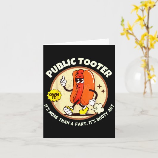 Public Tooter Inappropriate 90s Retro Fart T Funny カード (黄色い花)