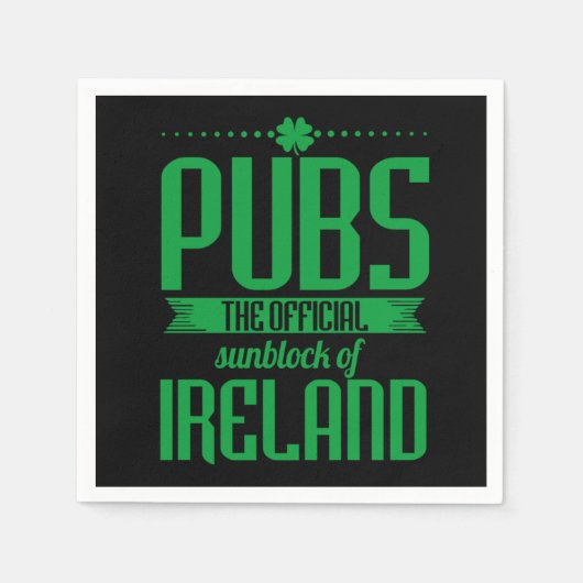 Pubs The Official Sunblock Of Ireland Clovers St P スタンダードカクテルナプキン (正面)