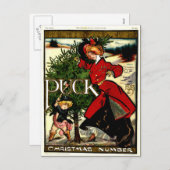 Puck Magazine Christmas 1900 シーズンポストカード (正面/裏面)