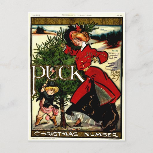 Puck Magazine Christmas 1900 シーズンポストカード (正面)