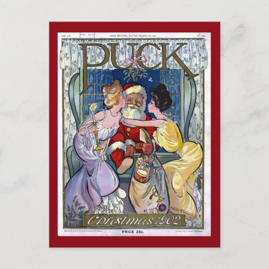 Puck Magazine Cover Christmas 1902 シーズンポストカード (正面)