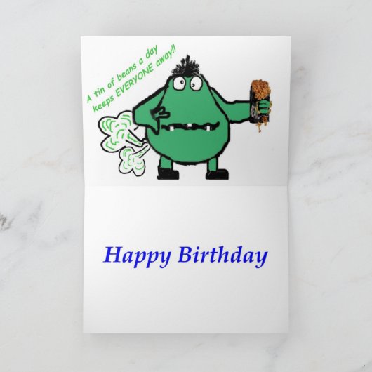 "Puddigan"誕生日カード。 カード (内部)