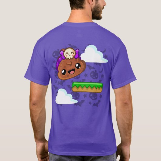 Pudding & Cute Skull with Back Print - Happy Jump Tシャツ (裏面)