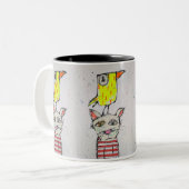 Puddy Cat & Canary 11 oz Mug ツートーンマグカップ (正面左)