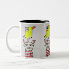 Puddy Cat & Canary 11 oz Mug ツートーンマグカップ