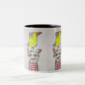 Puddy Cat & Canary 11 oz Mug ツートーンマグカップ (中央)