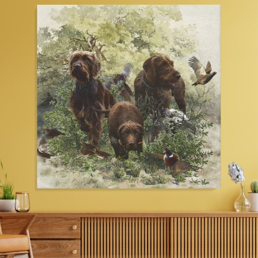 Pudelpointer キャンバスプリント (インサイチュ (リビング))