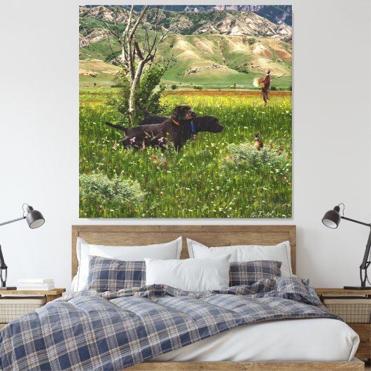 Pudelpointer キャンバスプリント (インサイチュ (寝室))