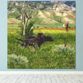 Pudelpointer キャンバスプリント (インサイチュ (ウッドフロア))