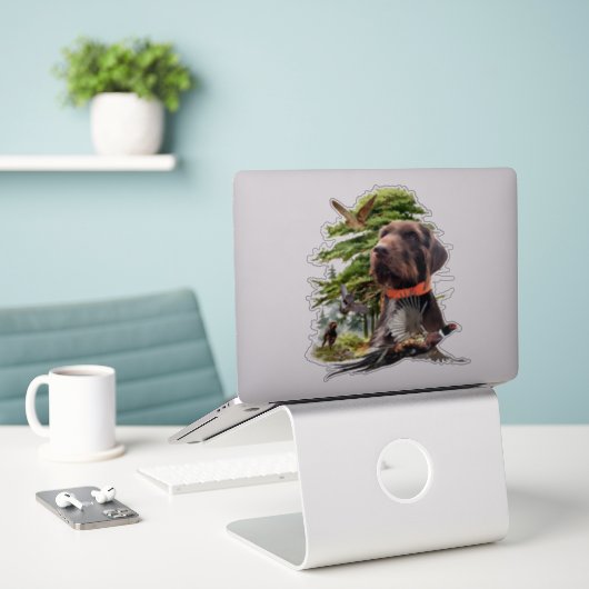 Pudelpointer シール (デスク上のノートパソコン)