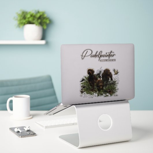 Pudelpointer シール (デスク上のノートパソコン)
