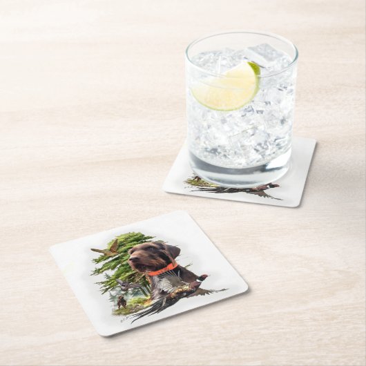 Pudelpointer スクエアペーパーコースター (インサイチュ)