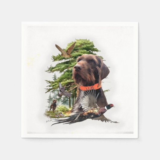 Pudelpointer スタンダードカクテルナプキン (正面)