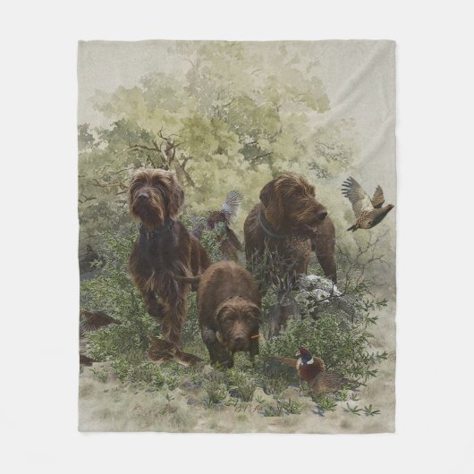 Pudelpointer フリースブランケット (正面)