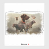 Pudelpointer、狩りキジのステッカー シール (シート)