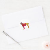 Pudelpointer in watercolor ラウンドシール (封筒)