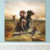 Pudelpointers、狩りキジ キャンバスプリント (インサイチュ (ウッドフロア))
