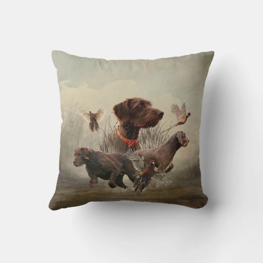 Pudelpointers、狩りキジ クッション (裏面)