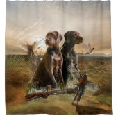 Pudelpointers、狩りキジ シャワーカーテン (正面)