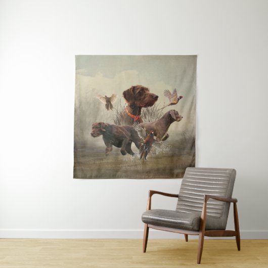 Pudelpointers、狩りキジ タペストリー (インサイチュ)