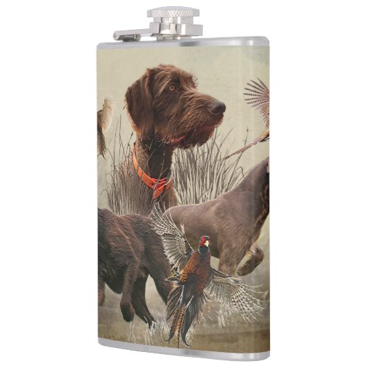 Pudelpointers、狩りキジ フラスク (左)