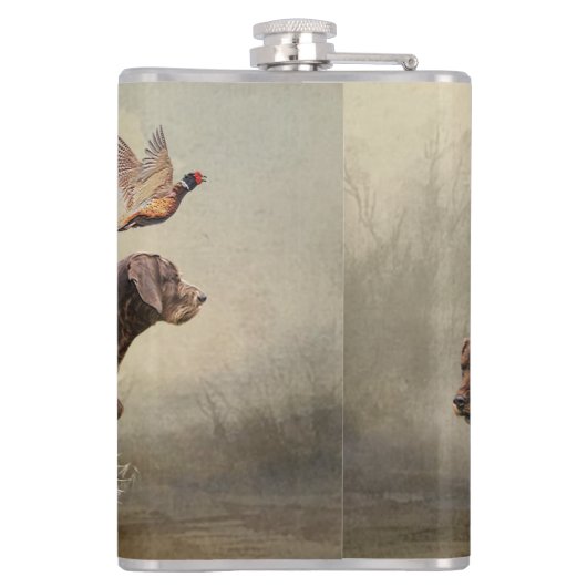 Pudelpointers、狩りキジ フラスク (裏面)