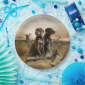 Pudelpointers、狩りキジ ペーパープレート (パーティー)