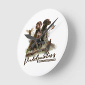 Pudelpointers、狩りキジ ラウンド壁時計 (傾斜)