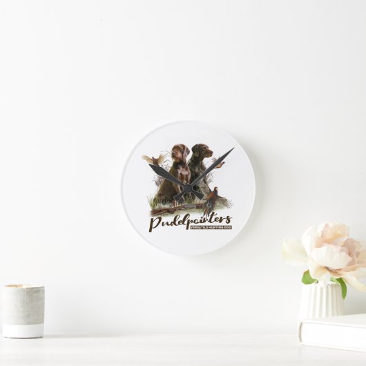 Pudelpointers、狩りキジ ラウンド壁時計 (ホーム)