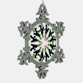 Pudelstern スノーフレークピューターオーナメント (左)