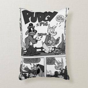"PUDGY Pig" コミックストリップピロー アクセントクッション