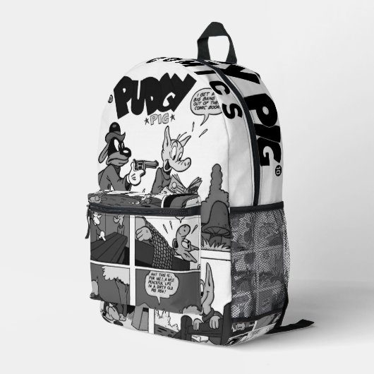 PUDGY Pig Comics Backpack プリントバックパック (裏面右端)