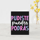 Pudiste Puedes Dras Motivational Spanieacher Maest カード (黄色い花)
