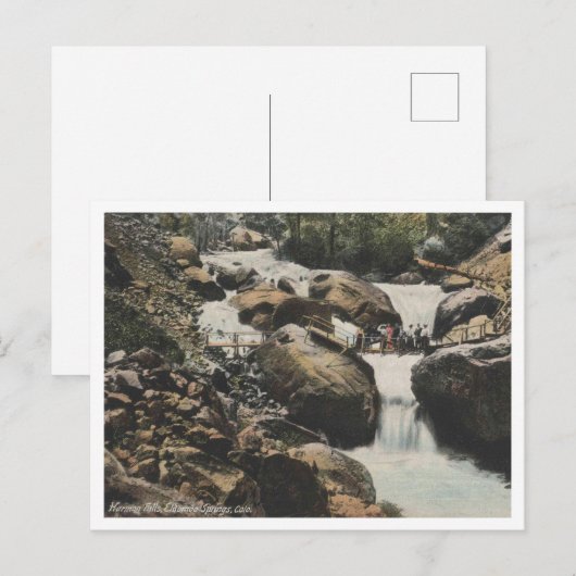 Pueblo CO, Harmon Falls, Eldorado Springs 1909 ポストカード (正面/裏面)