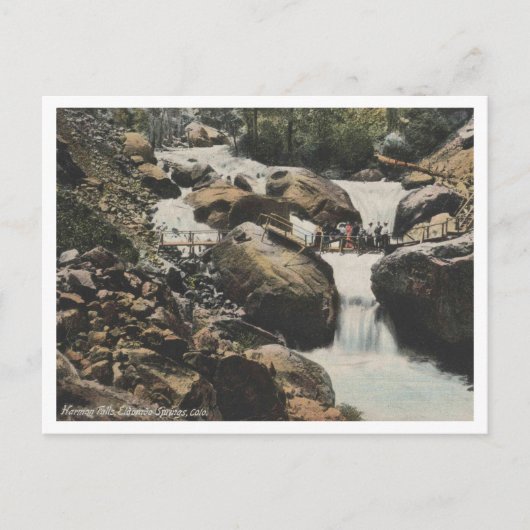 Pueblo CO, Harmon Falls, Eldorado Springs 1909 ポストカード (正面)