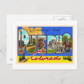 Pueblo Colorado COヴィンテージラージレター ポストカード (正面/裏面)