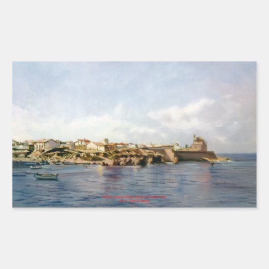 Pueblo costero/Pobo costeiro/Coastal town 長方形シール (正面)
