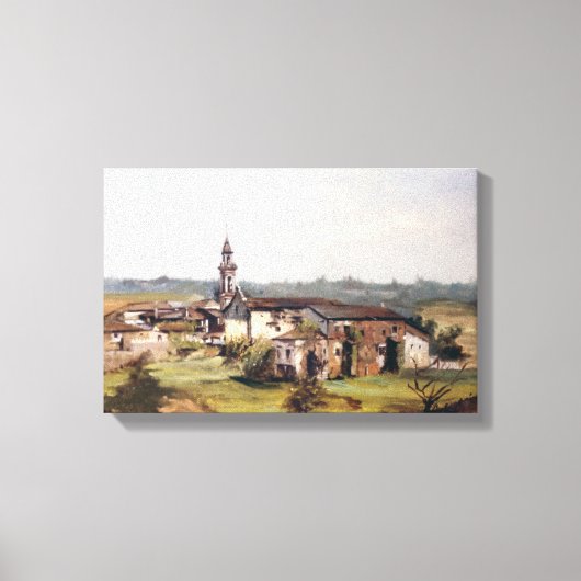 Pueblo de Lugo/Village in Lugo キャンバスプリント (正面)