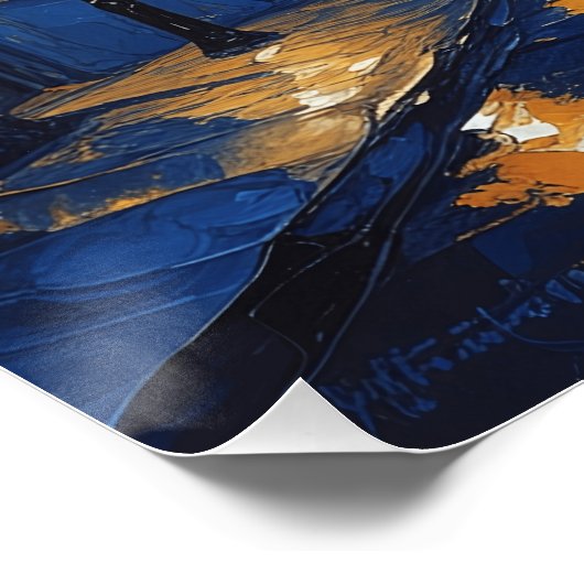 Pueblo de noche con luces ポスター (コーナー)