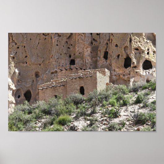 Pueblo Ruins in Bandelier National Monument, N.M. ポスター (正面)