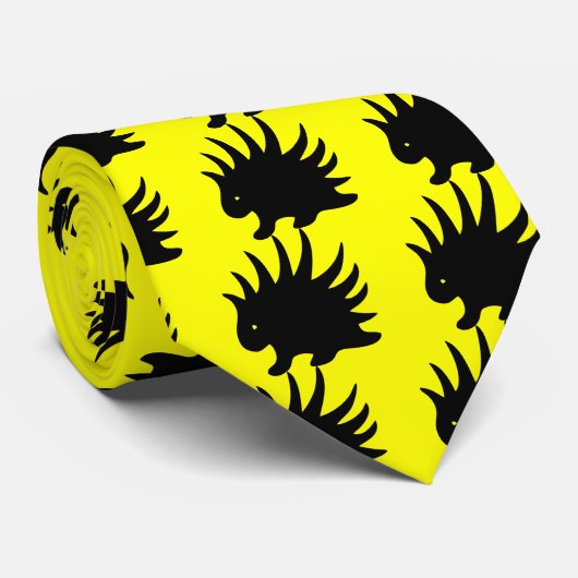 Puerco-espín Libertario - fondo amarillo. ネクタイ (ロール)