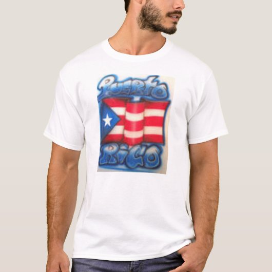 Puert Ricanの旗のワイシャツ Tシャツ (正面)