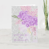 Puerto Mader Sheer Bow  Will You Be My Bridesmaid  カード (正面)